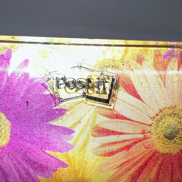 EUC 3M Post It Note Pop Up Dispenser Daisy Floral Clear Acrylic - Picture 6 of 7